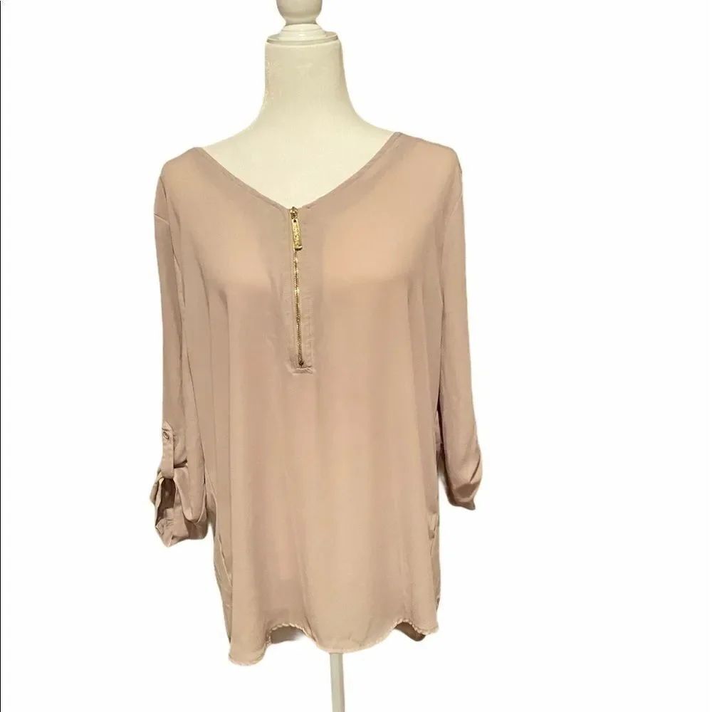 Tacera Tan Half Zip Shirt size XL